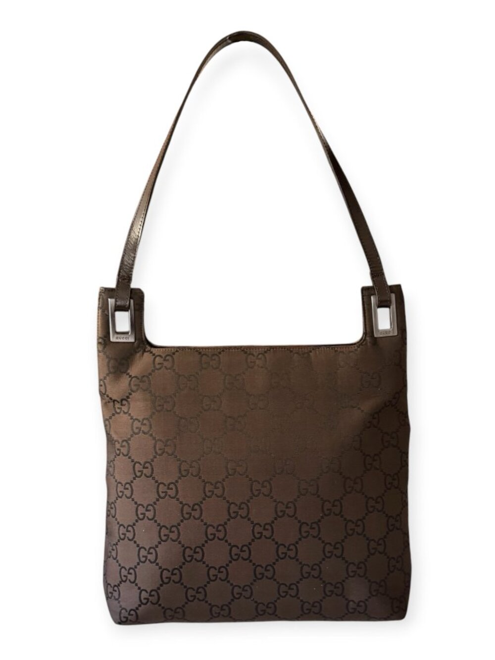 Vintage Gucci GG Brown Canvas Shoulder Bag | Tom Ford Era | Y2K